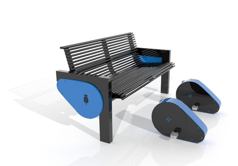 Bench with USB charger